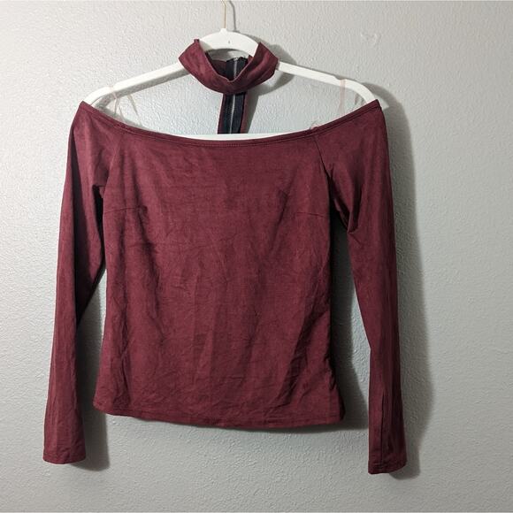 Charlotte Russe Suede Off shoulder top - Picture 1 of 3